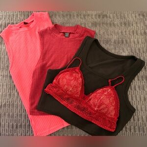 BUNDLE• VS BRALETTE• THREE SOFT CROP TANKS